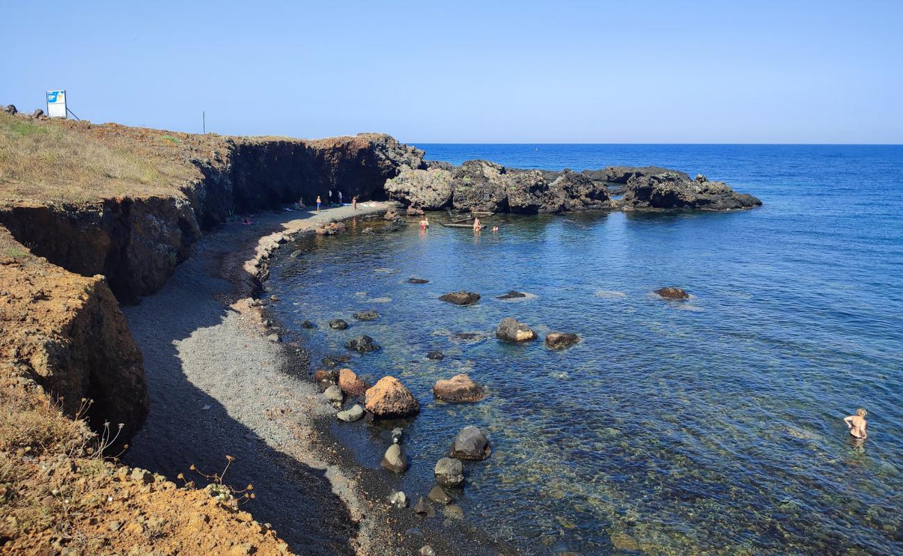 Photo of Cala Sidoti with gray fine pebble surface