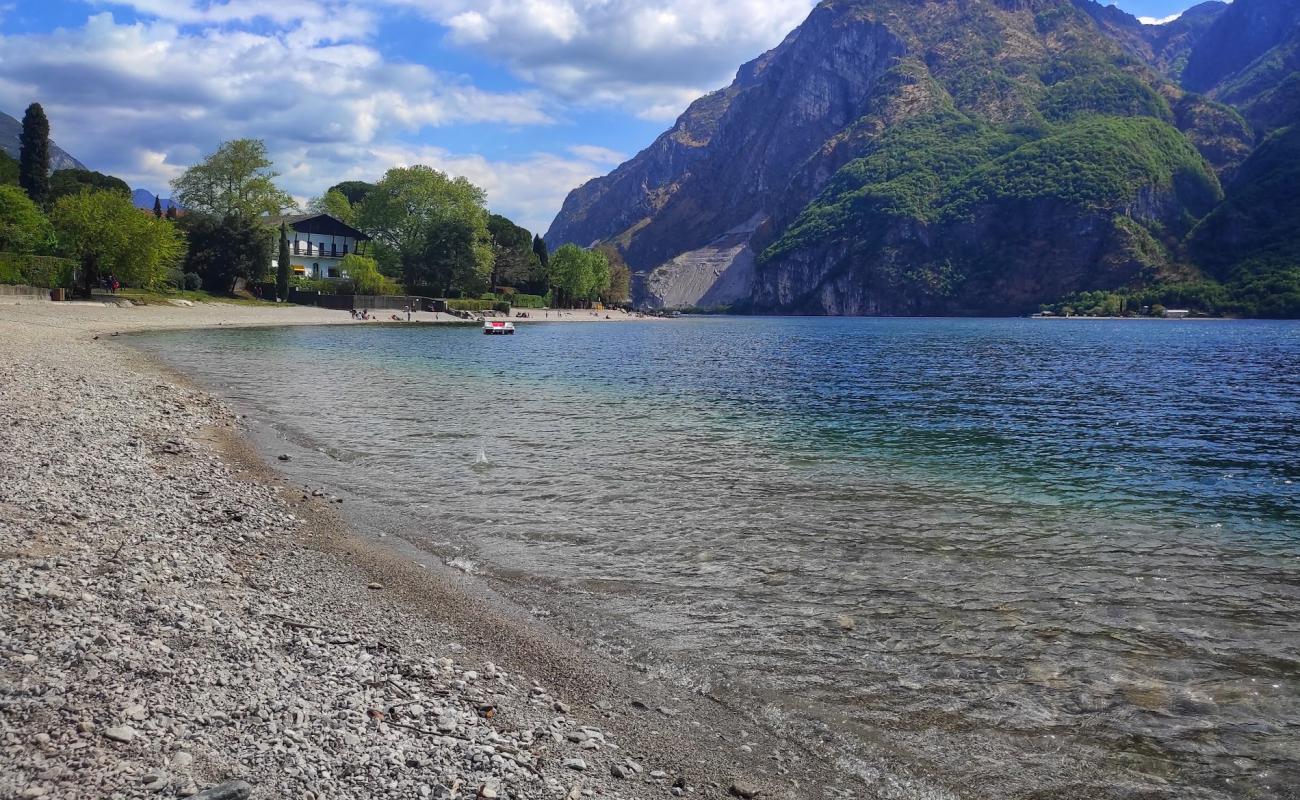 Photo of Spiaggia Camping Abbadia Lariana with gray fine pebble surface