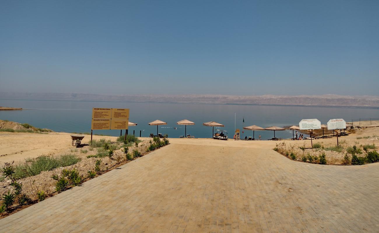 Photo of Dead Sea Beach with black sand & pebble surface