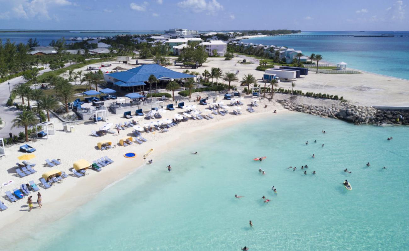 Photo of blue Lagoon beach with bright fine sand surface