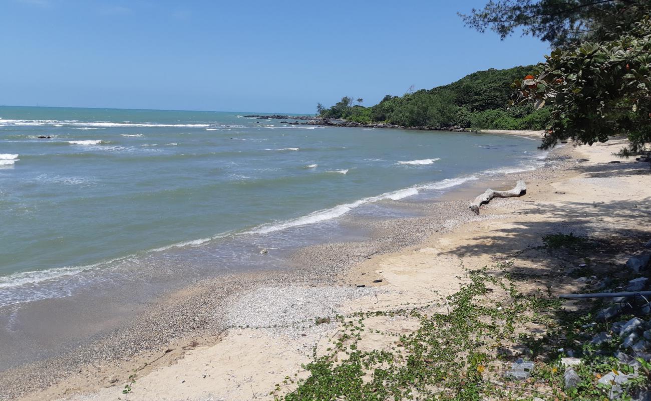 Photo of Tanjung Balau Jetty Beach with bright sand & rocks surface