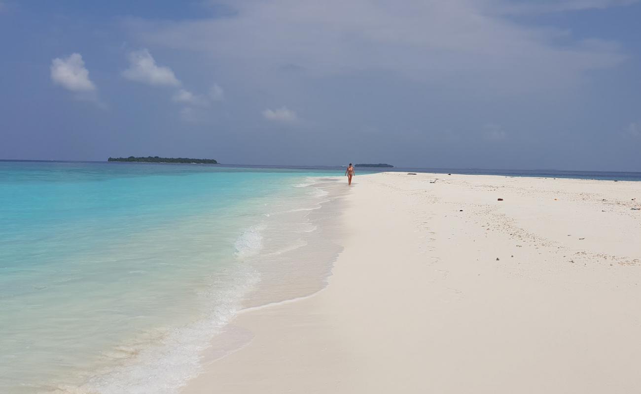 Photo of Kihaadhoo Beach with white fine sand surface