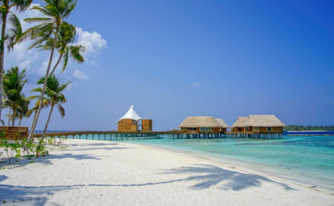 Photo of Thiladhoo Island Beach with white fine sand surface