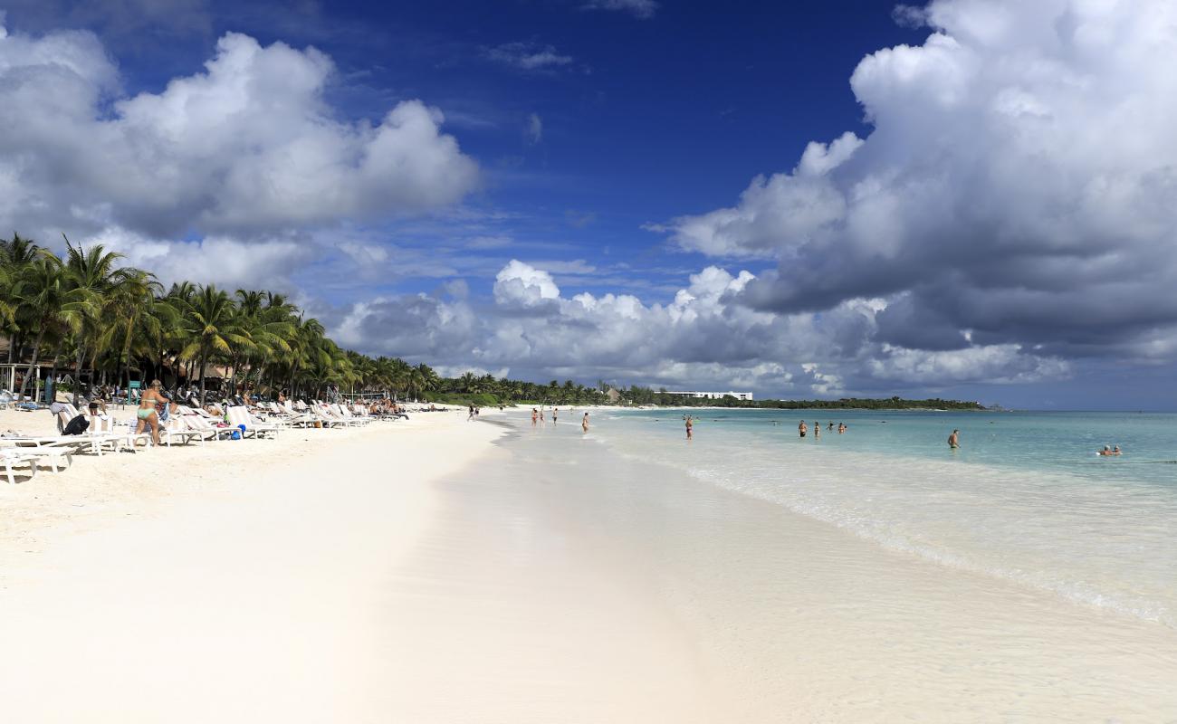 Photo of Xpu-Ha Beach with white fine sand surface