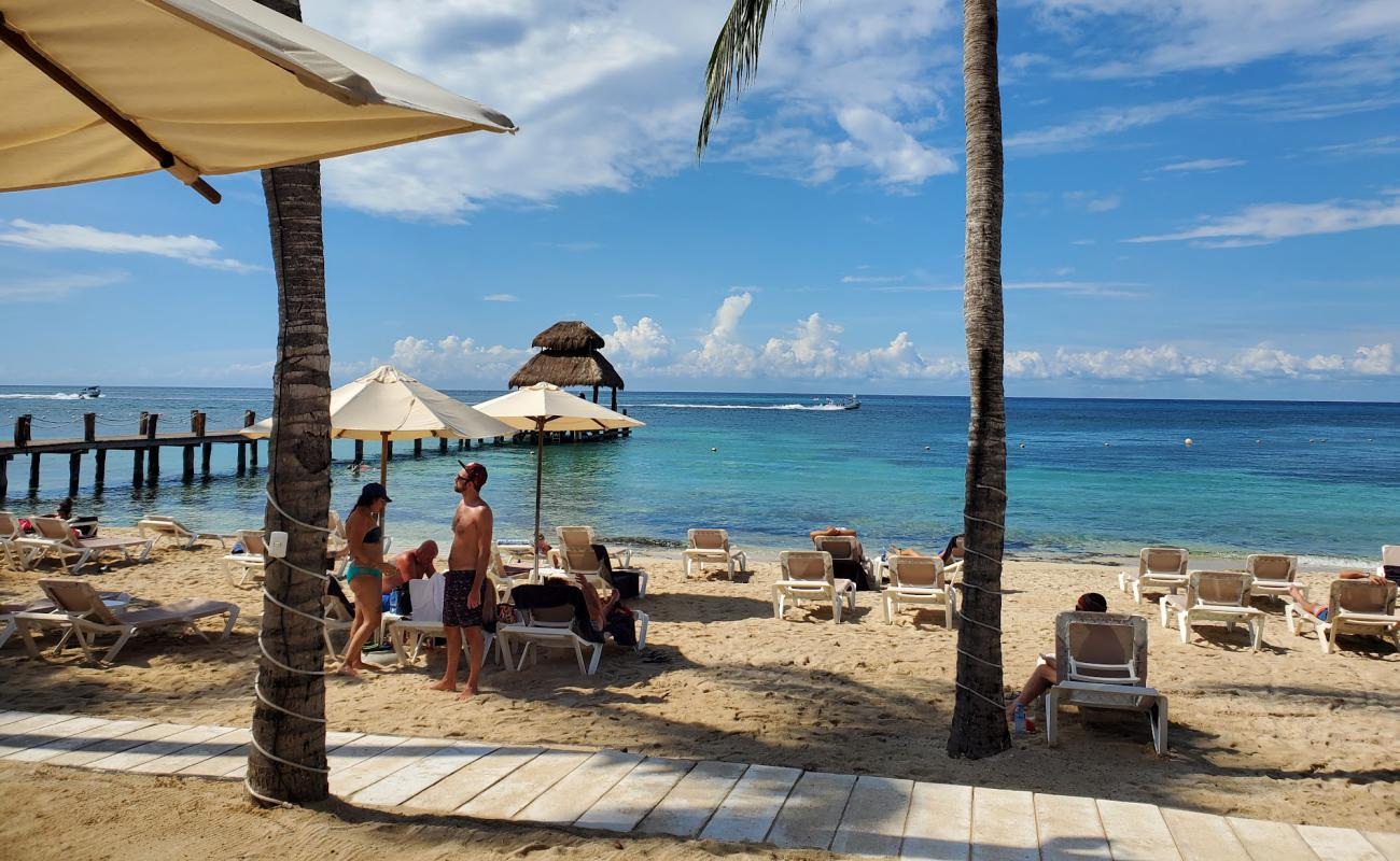 Photo of Cozumel paradise beach with bright fine sand surface