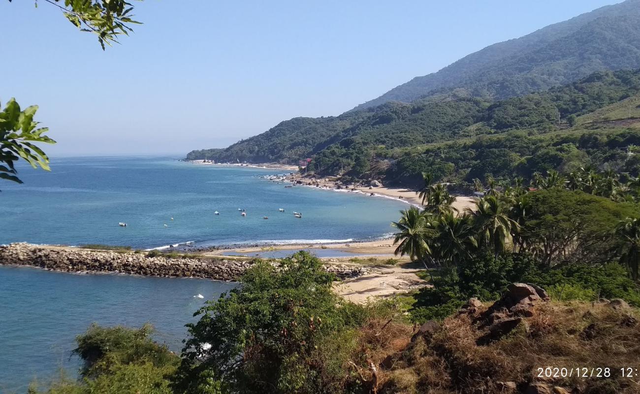 Photo of Chimo beach with bright sand & rocks surface