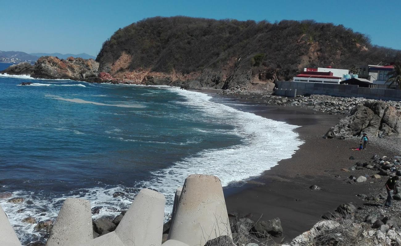 Photo of Playa Ventanas with brown sand &  rocks surface