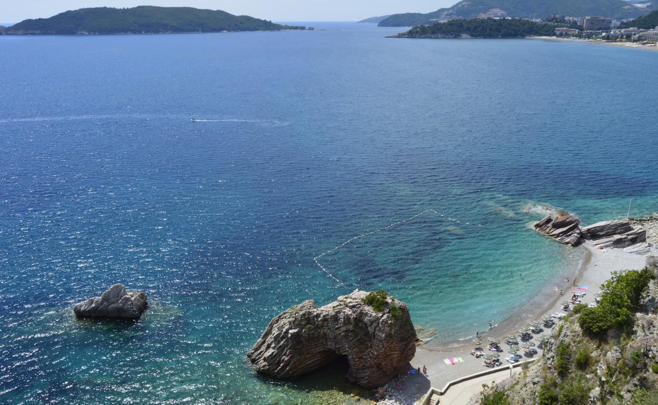 Photo of Rafailovici beach with light pebble surface