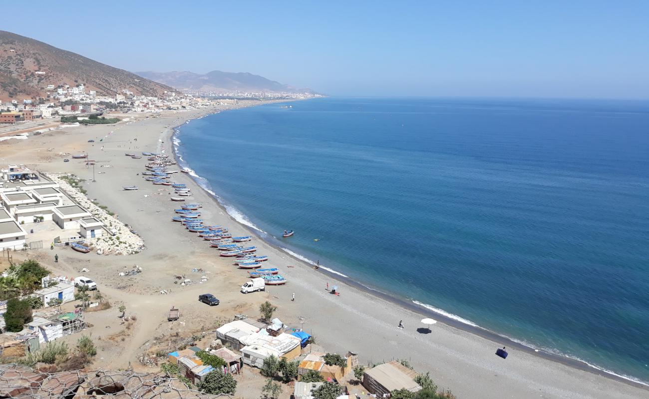 Photo of Plage Targha with light fine pebble surface