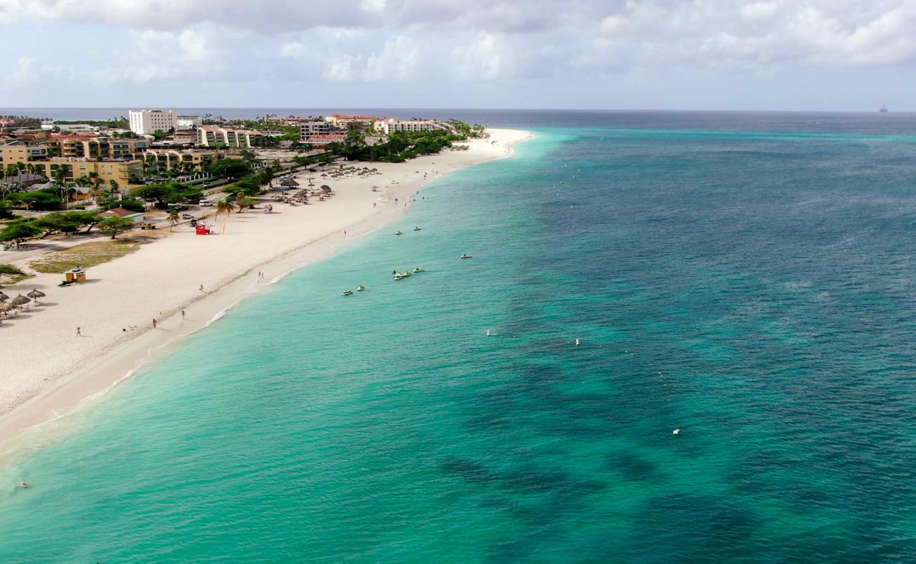 Photo of Eagle Beach with white fine sand surface