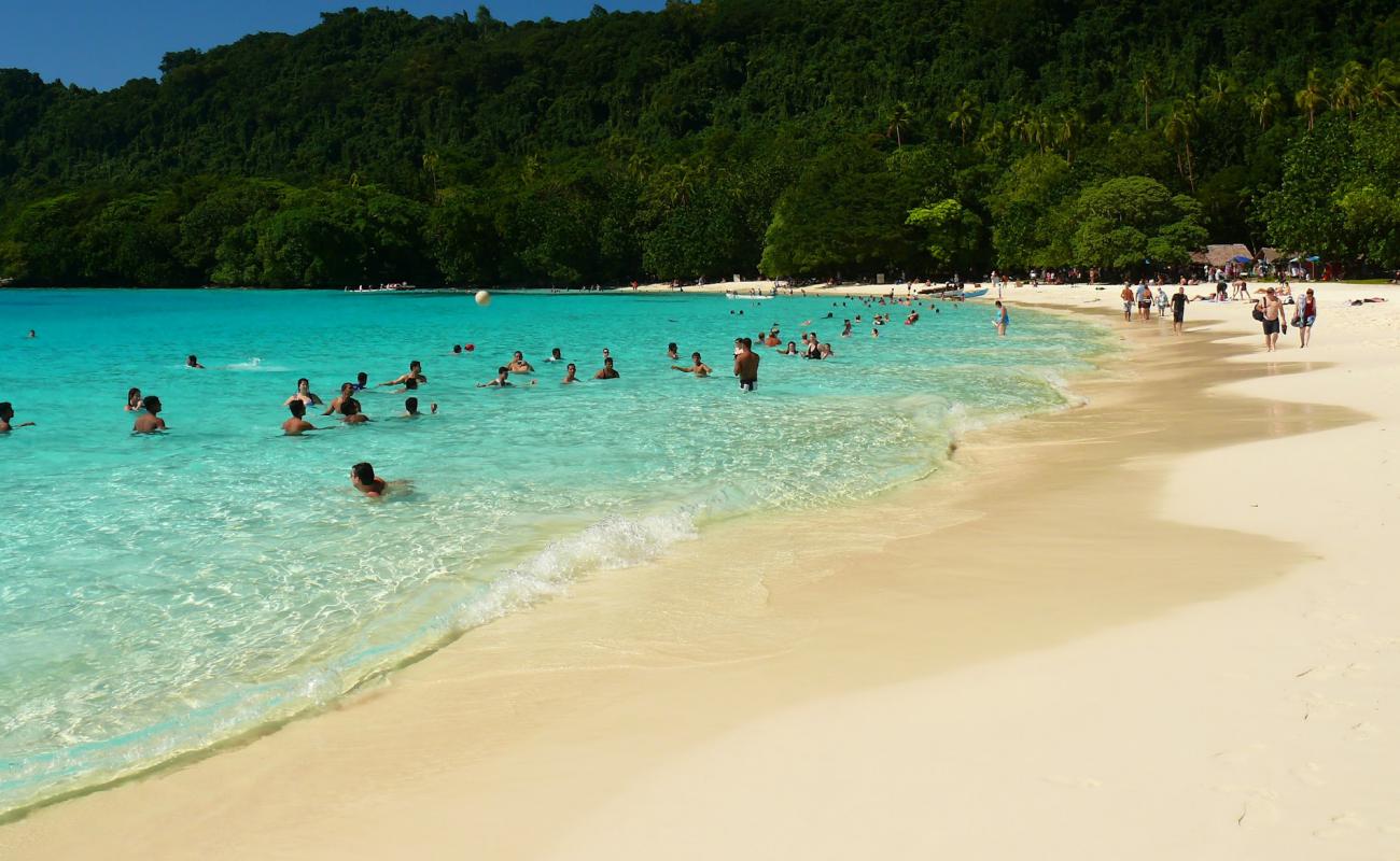 Photo of Champagne Beach with white fine sand surface