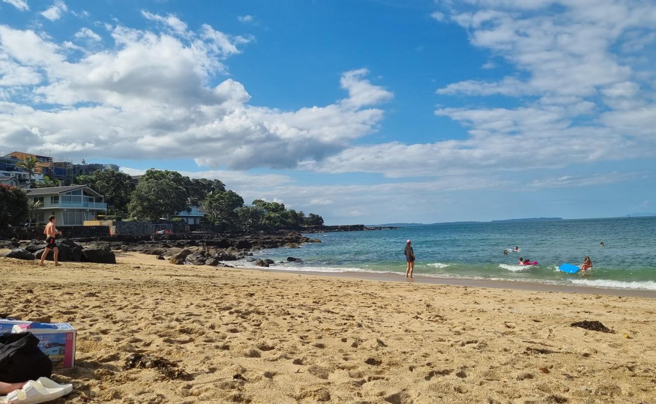 Photo of Thorne Beach with bright sand & rocks surface