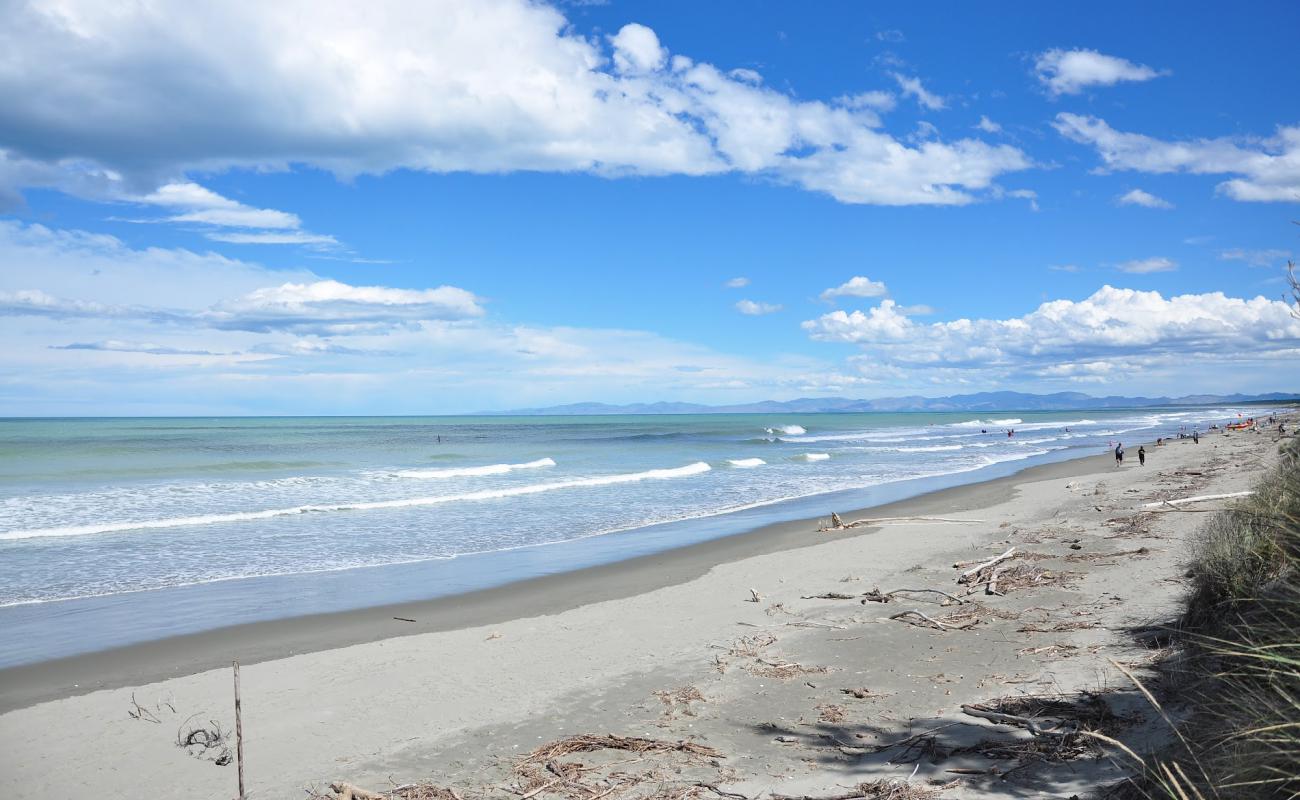 Photo of Waikuku Beach with bright sand surface