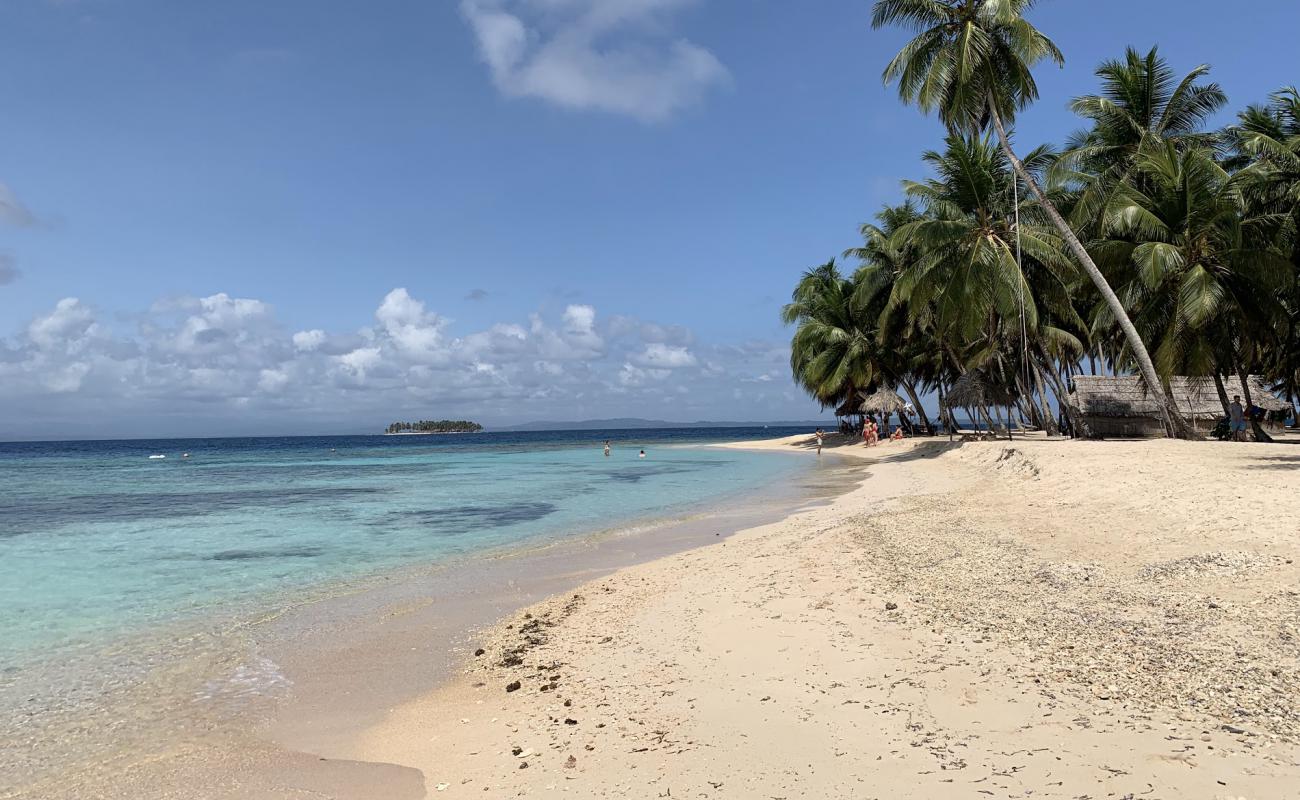 Photo of Anzuelo island beach with white fine sand surface