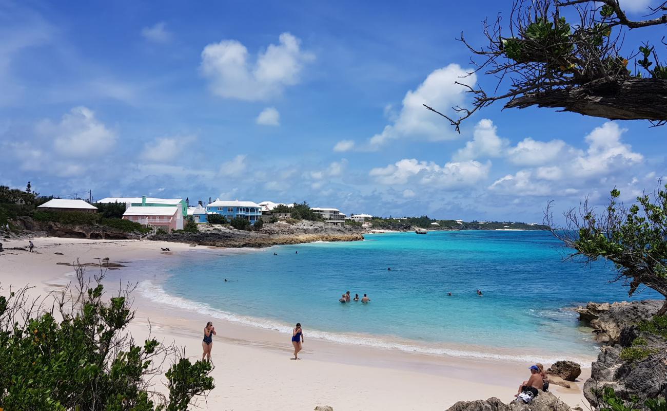 Photo of John Smith's Bay Beach with bright fine sand surface