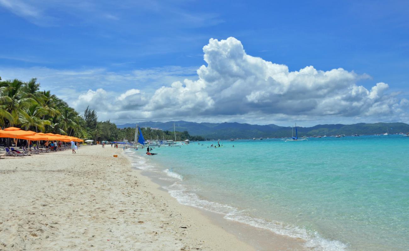 Photo of Boracay Beach with white fine sand surface