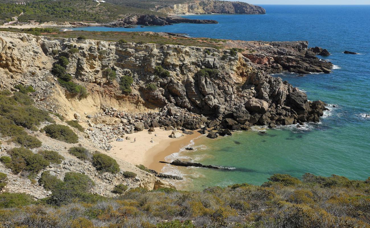 Photo of Praia do Joao Vaz with rocks cover surface