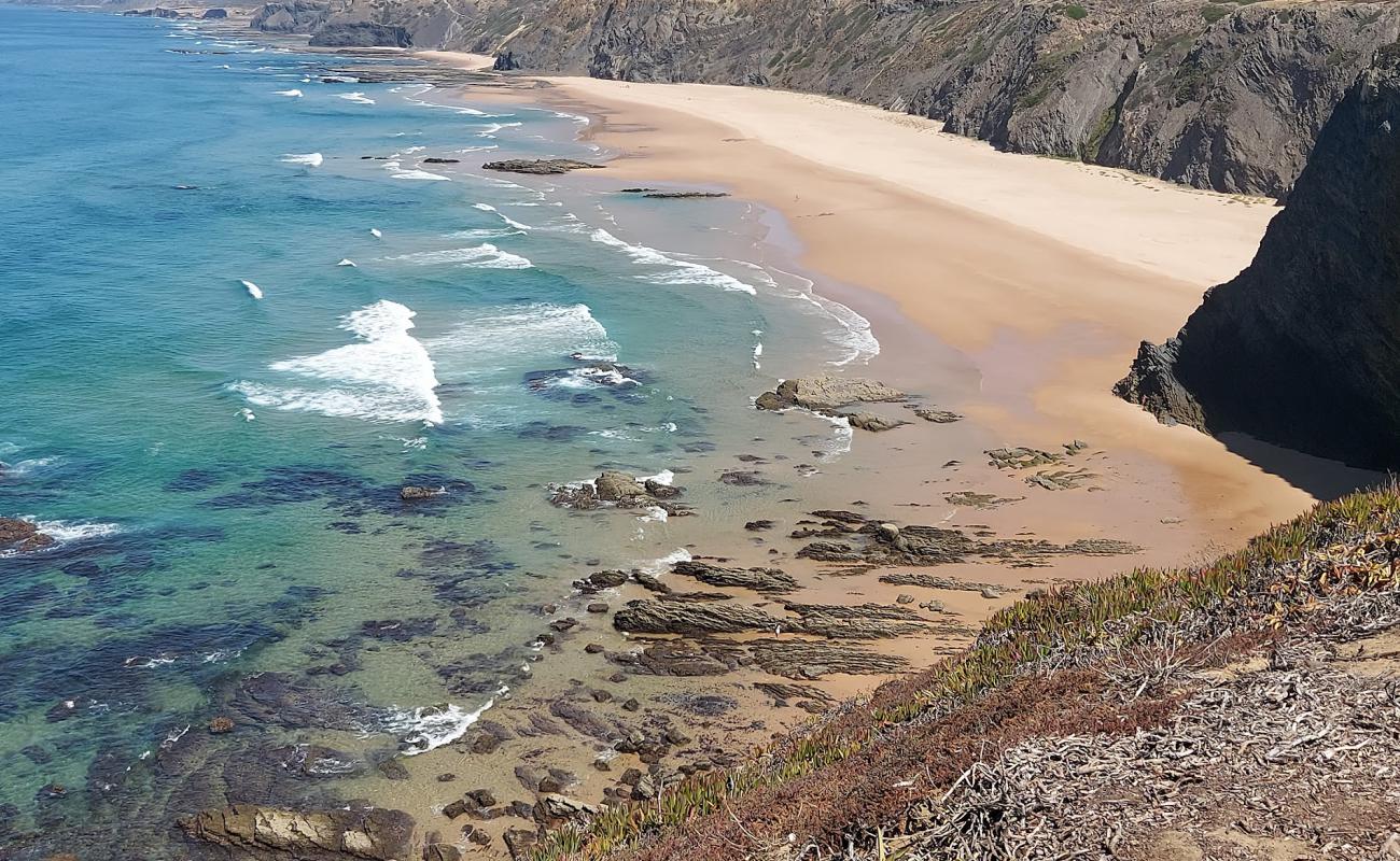 Photo of Praia do Medo da Fonte Santa with bright sand surface