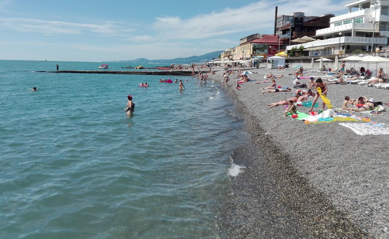 Photo of Seagull beach with gray pebble surface