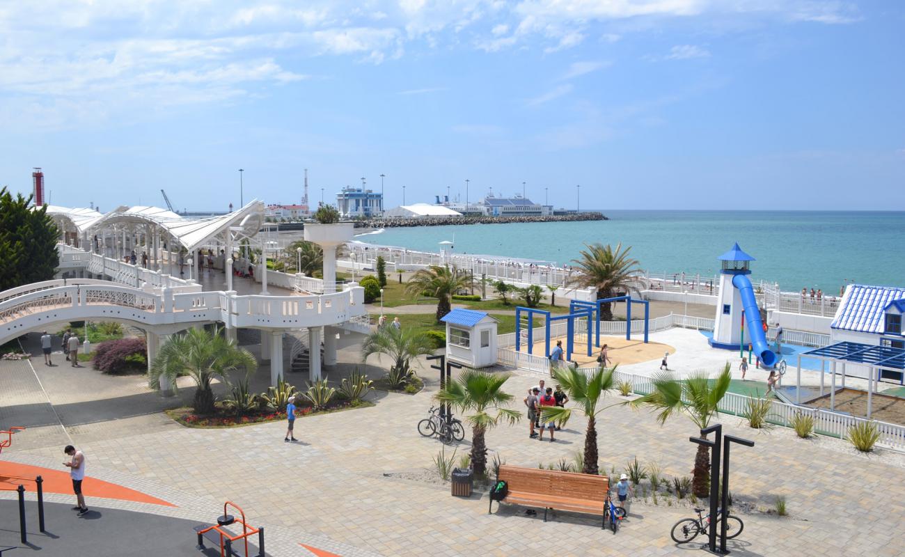 Photo of Riviera beach with gray pebble surface