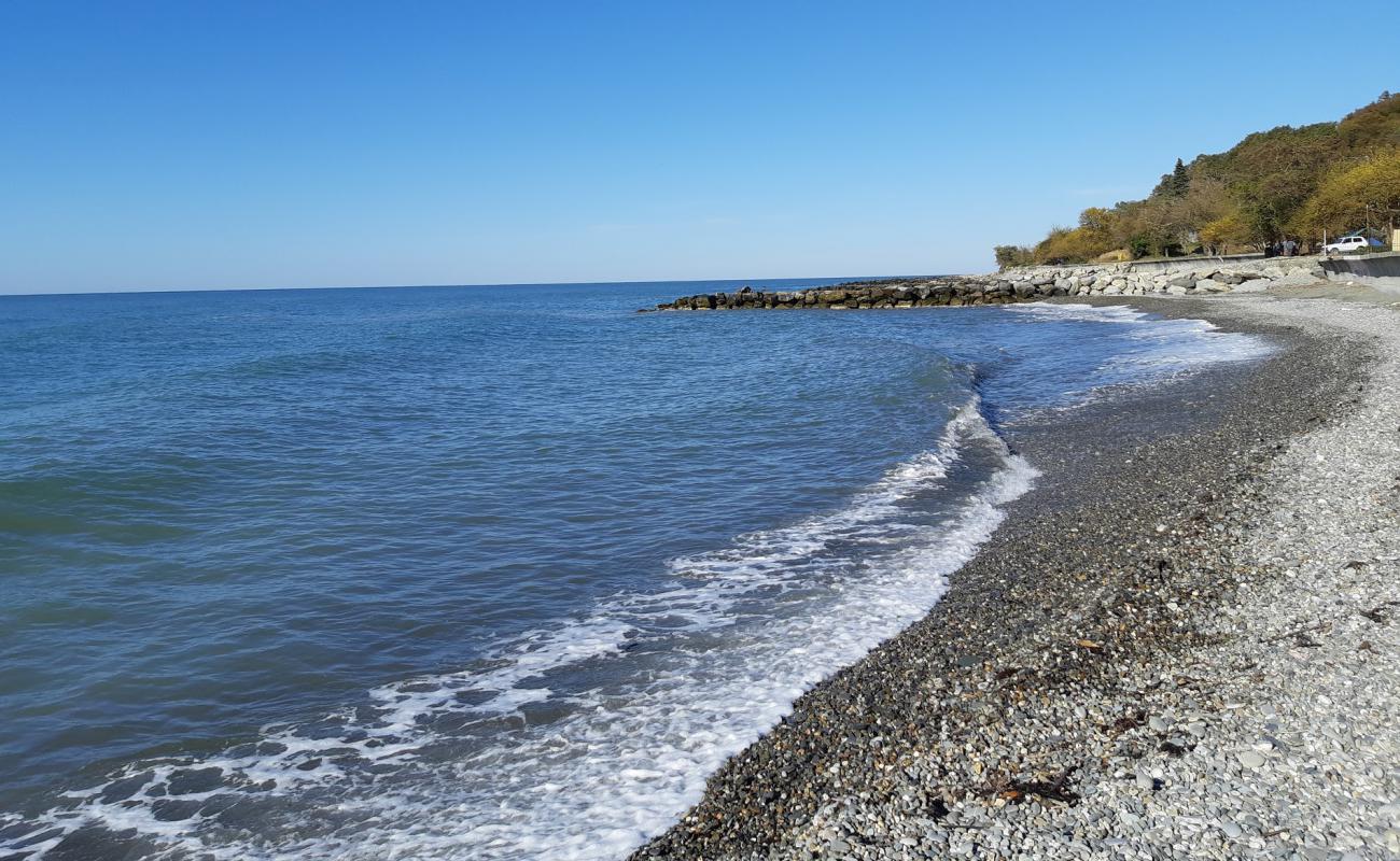 Photo of Nizhniy Khobza beach with gray pebble surface