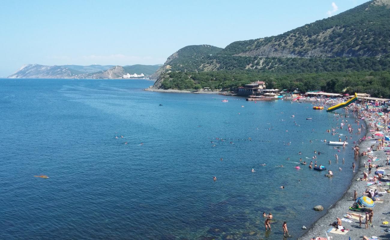 Photo of Mys Utrish Beach with gray fine pebble surface