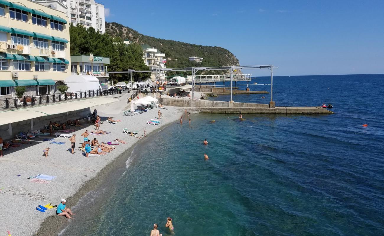 Photo of Nikitsky beach with gray fine pebble surface