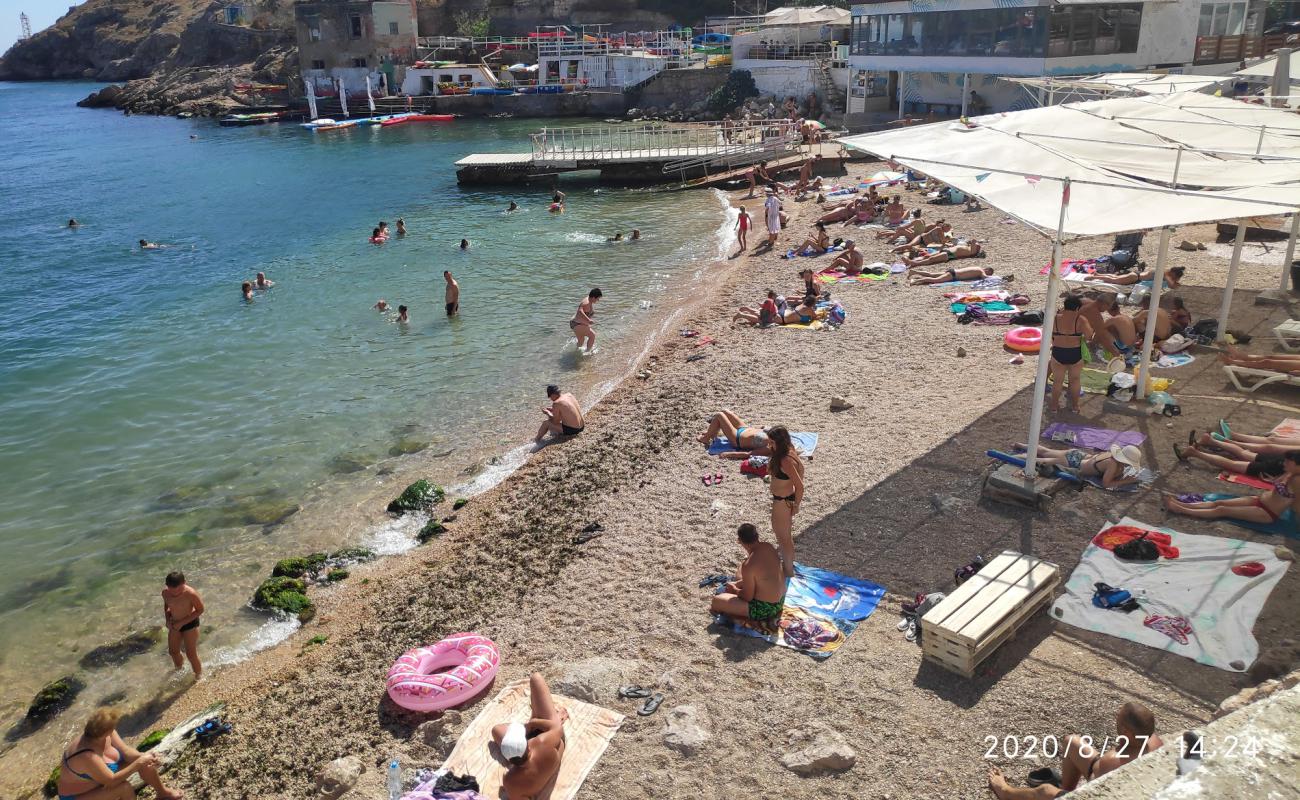 Photo of Mramornyy beach with light fine pebble surface