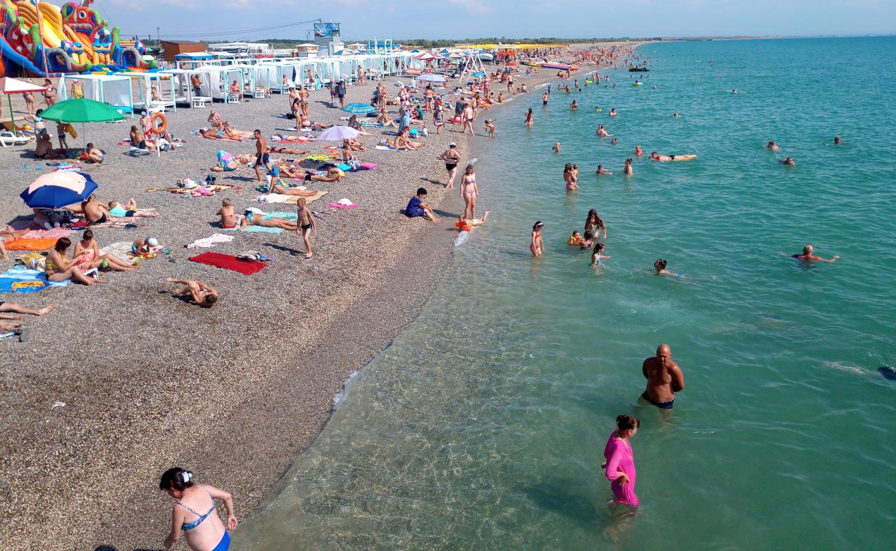 Photo of Novofedorovka beach with gray fine pebble surface