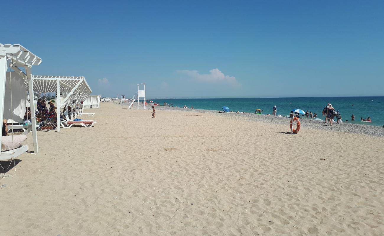 Photo of Evpatoria beach with bright sand surface