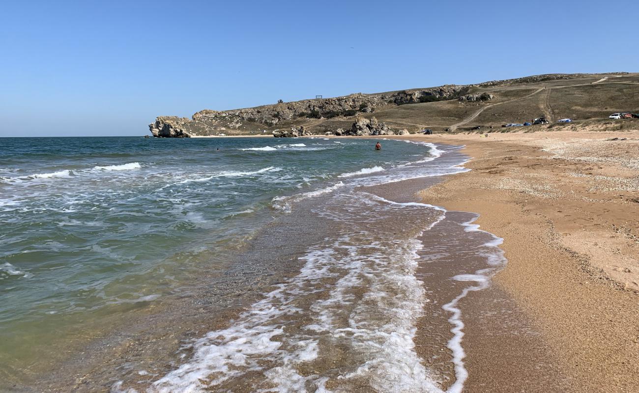 Photo of Karalarskiy park with bright shell sand surface