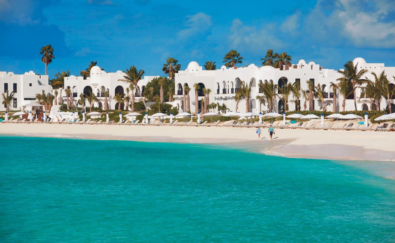 Photo of Anguilla beach with white fine sand surface