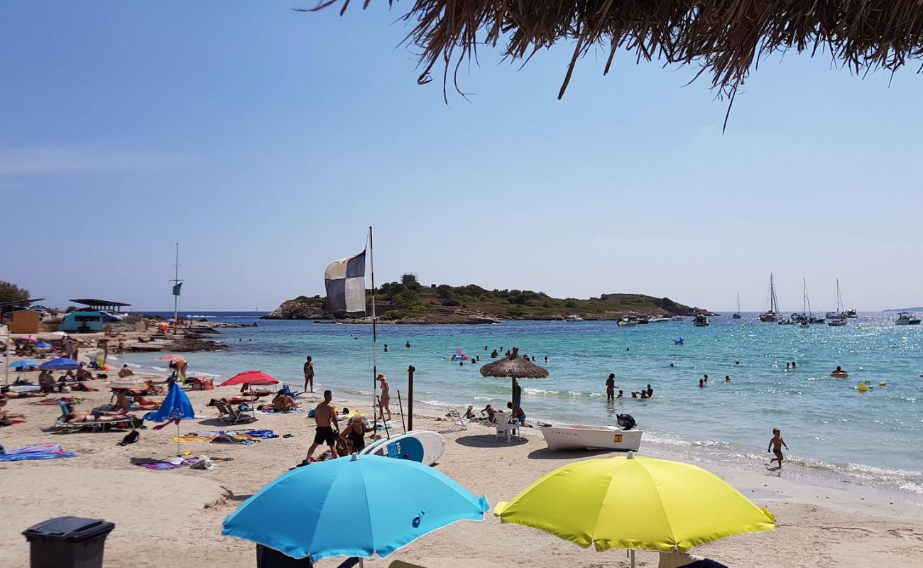 Photo of Cala Xinxell with bright fine sand surface