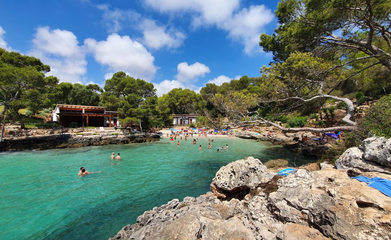 Photo of Cala Mitjana with bright fine sand surface