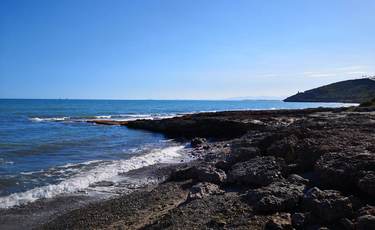 Photo of Playa Pesca Santi with brown sand &  rocks surface