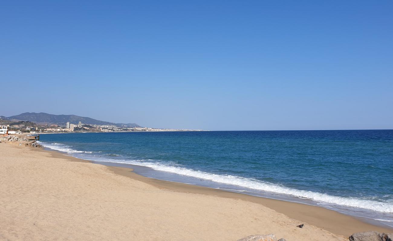 Photo of Badalona Beach with bright sand surface