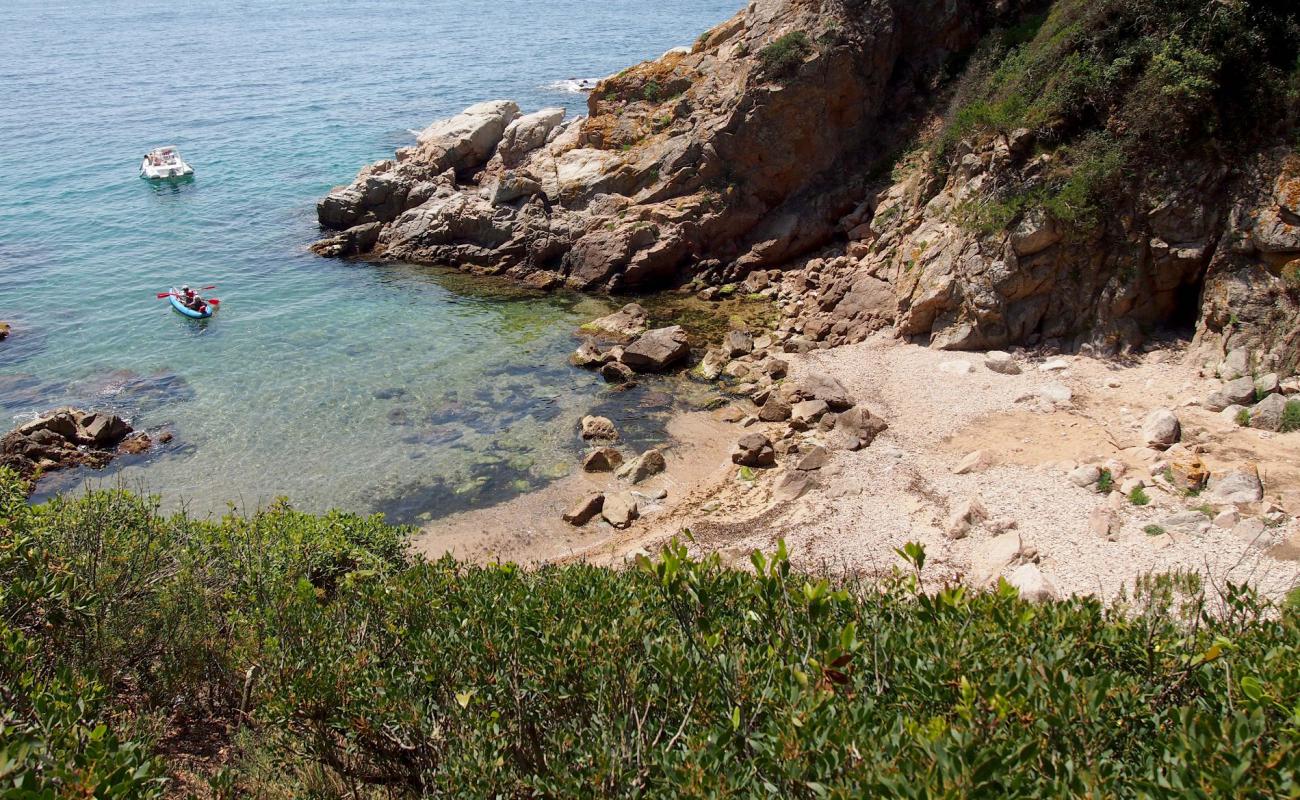 Photo of Cala Morisca with bright sand & rocks surface