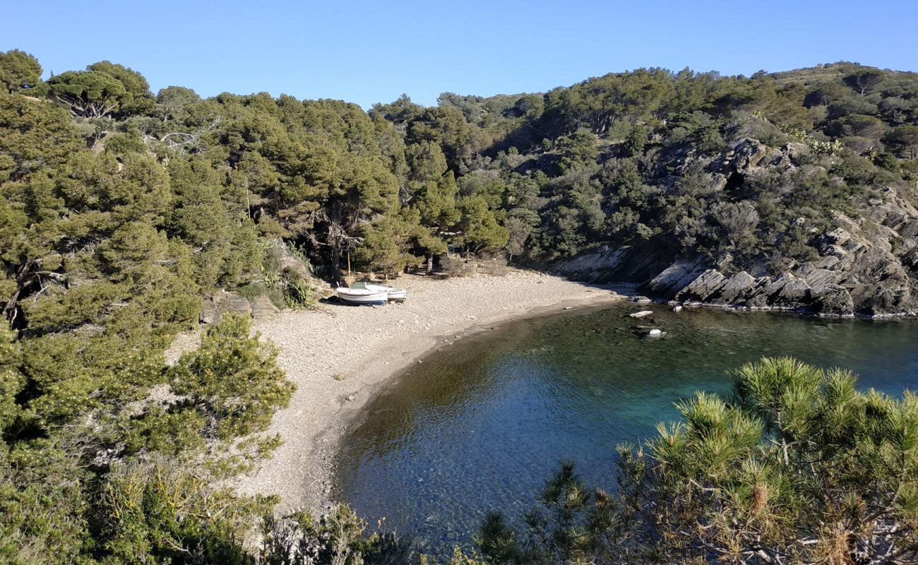 Photo of Platja Guillola with gray pebble surface