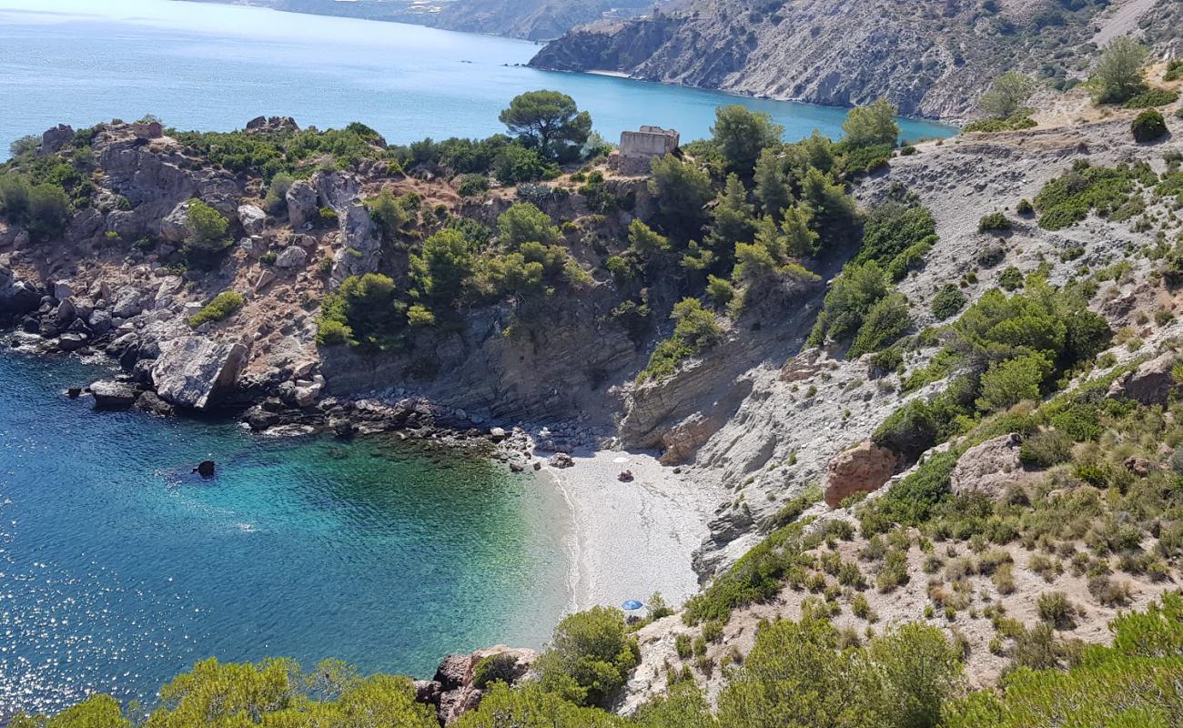 Photo of La Caleta beach with light fine pebble surface