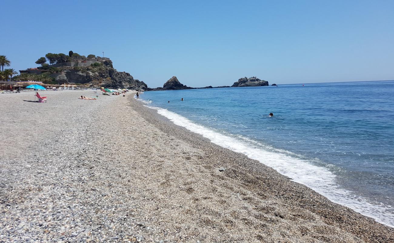 Photo of Almunecar beach with gray fine pebble surface