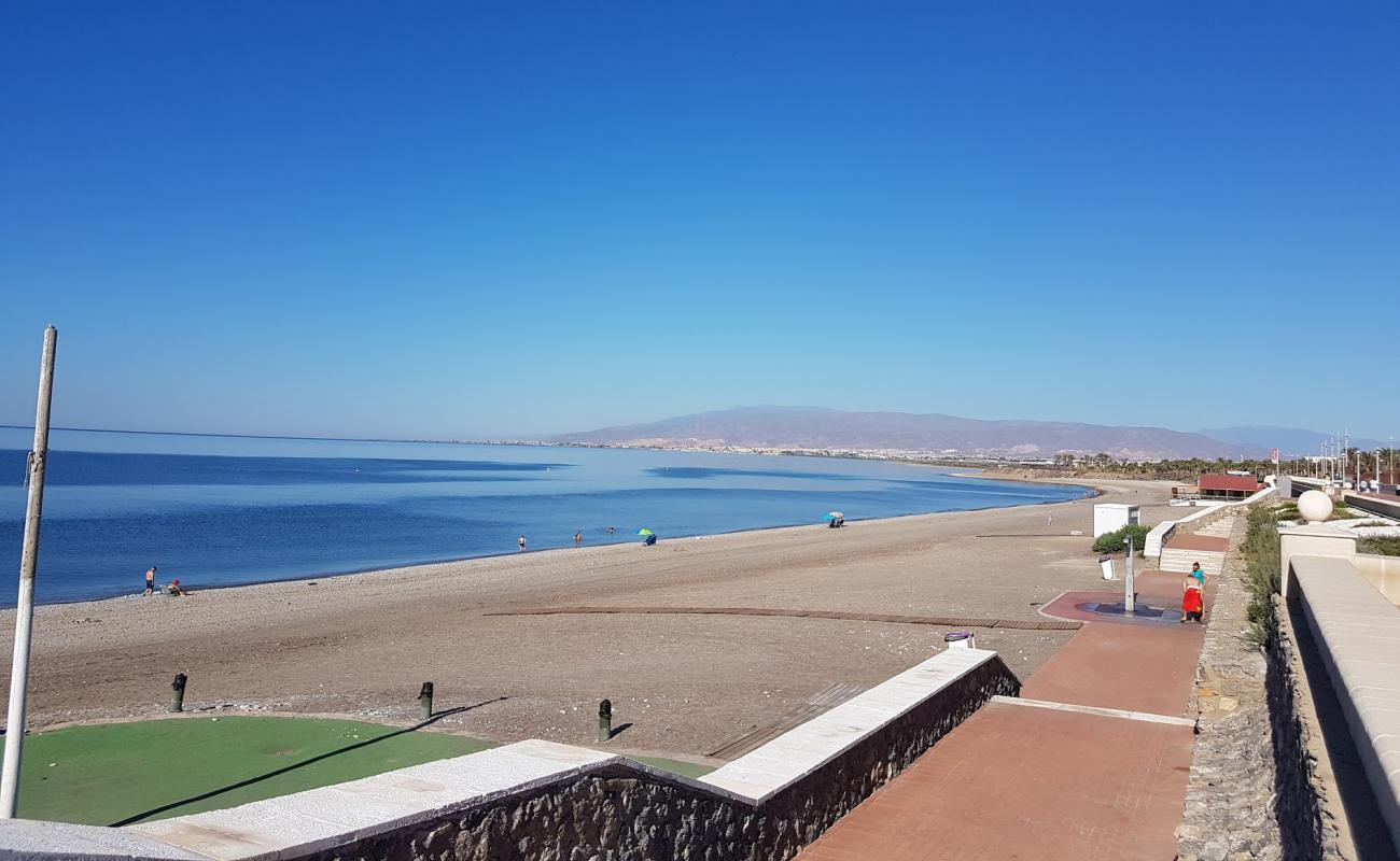 Photo of Retamar Beach with gray sand &  pebble surface