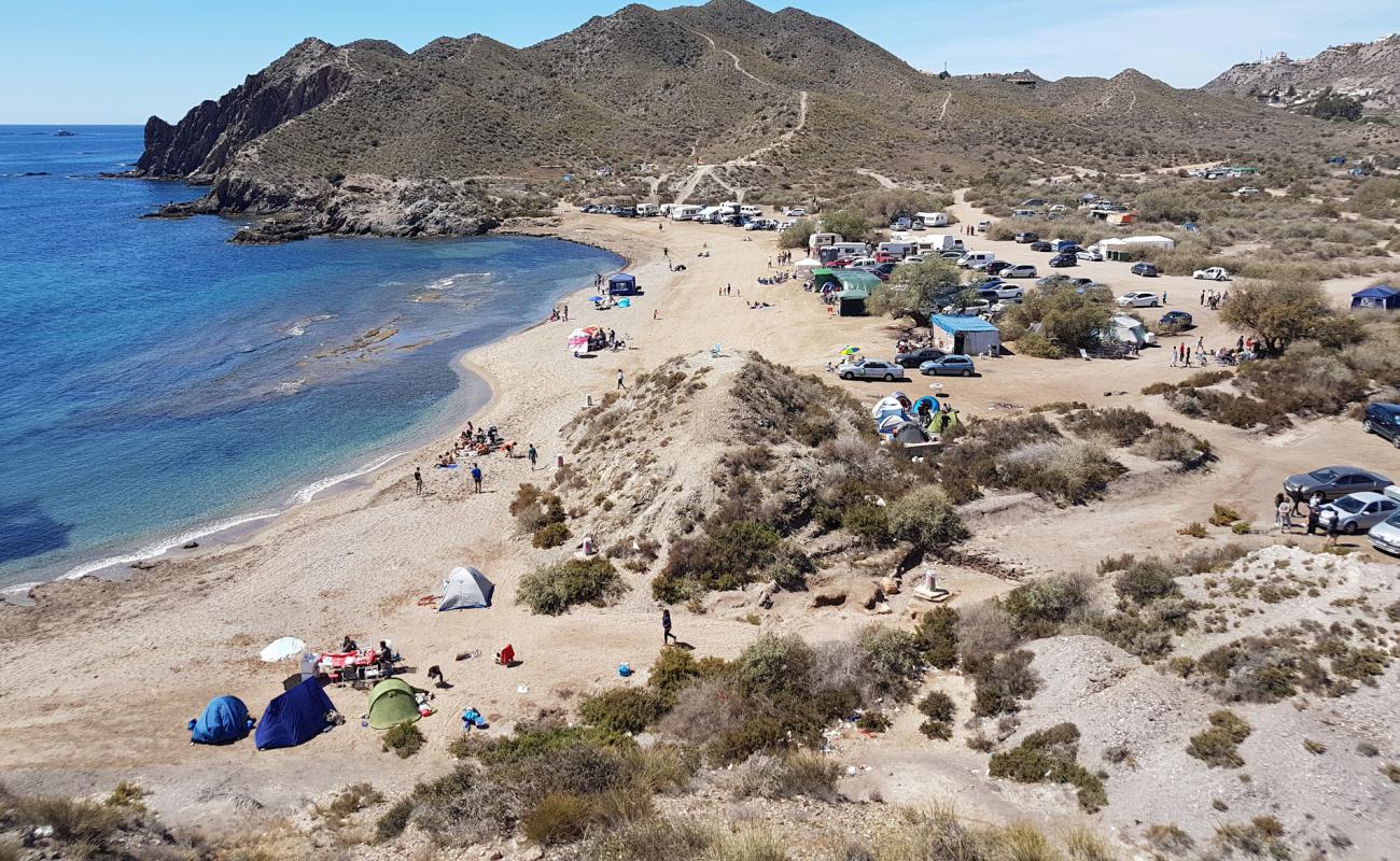 Photo of Playa del Arroz with gray shell sand surface