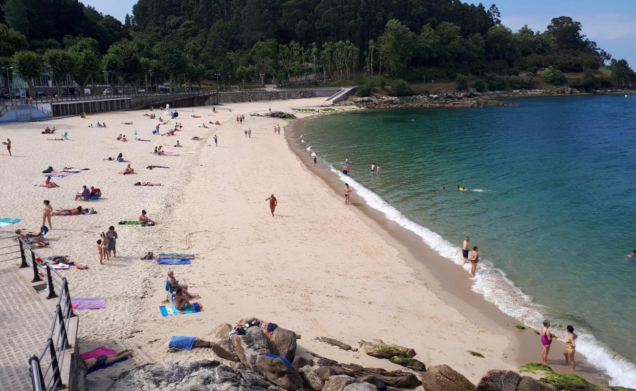 Photo of Praia de Portocelo with white sand surface