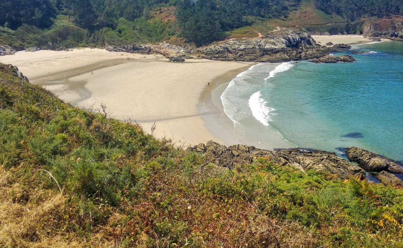 Photo of Praia de Rebordelo with white sand surface