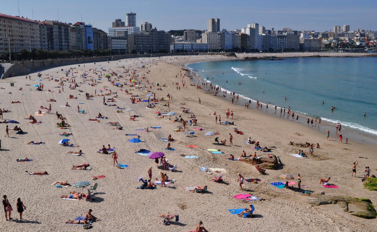 Photo of Playa del Orzan with white fine sand surface