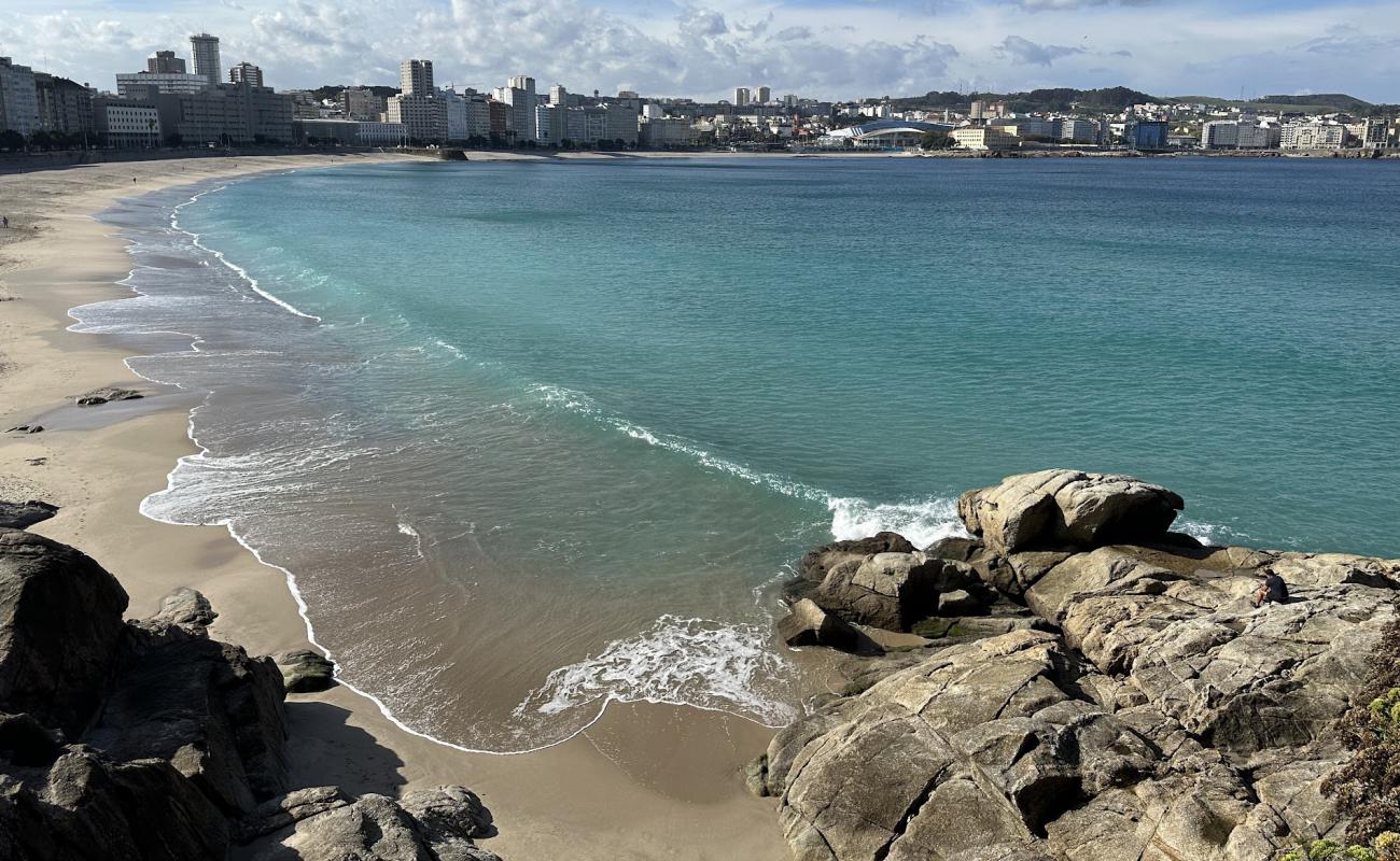 Photo of Riazor Beach with bright sand surface