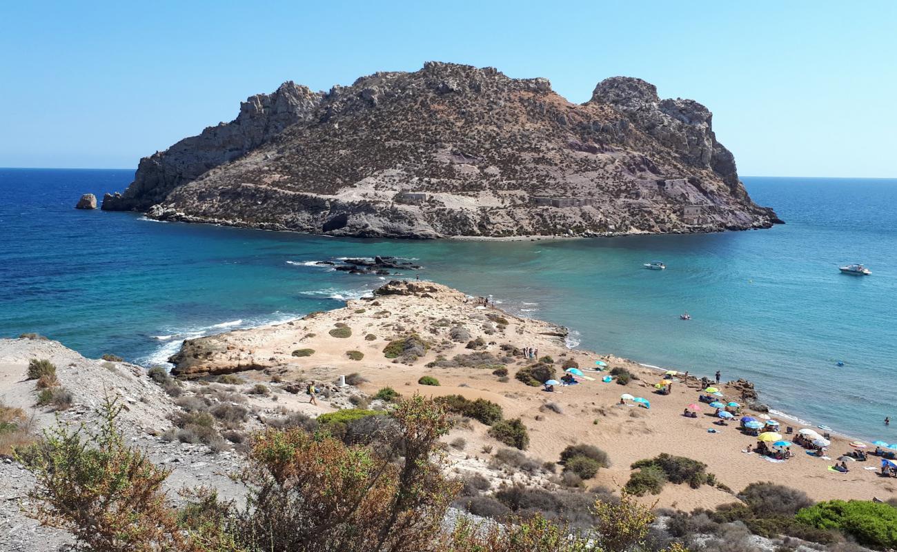 Photo of La Playa Amarilla with bright sand surface