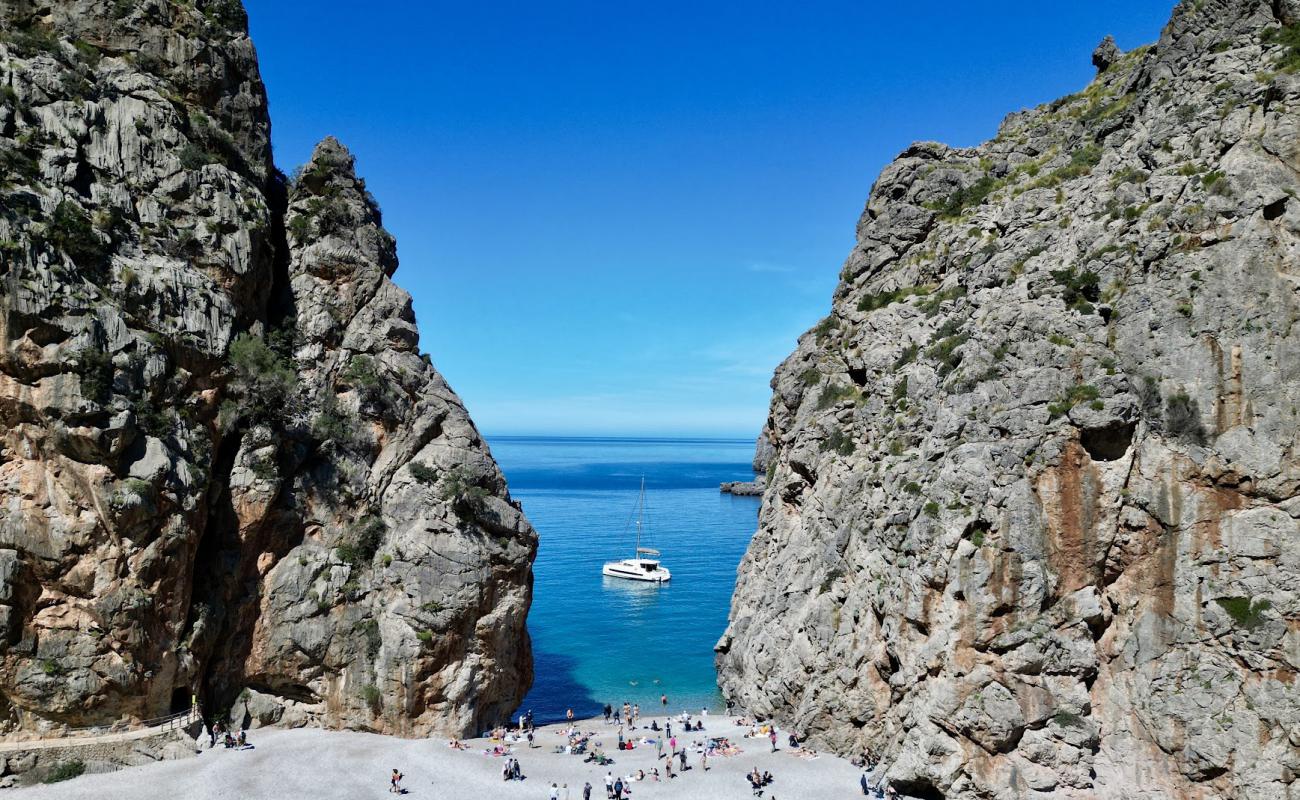 Photo of Sa Calobra with gray pebble surface