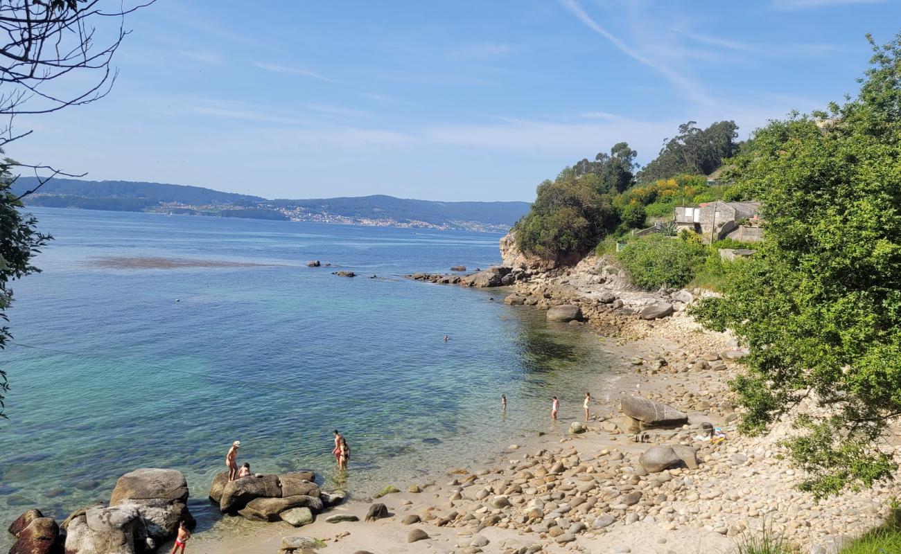 Photo of Praia da Ribeirina with bright sand & rocks surface