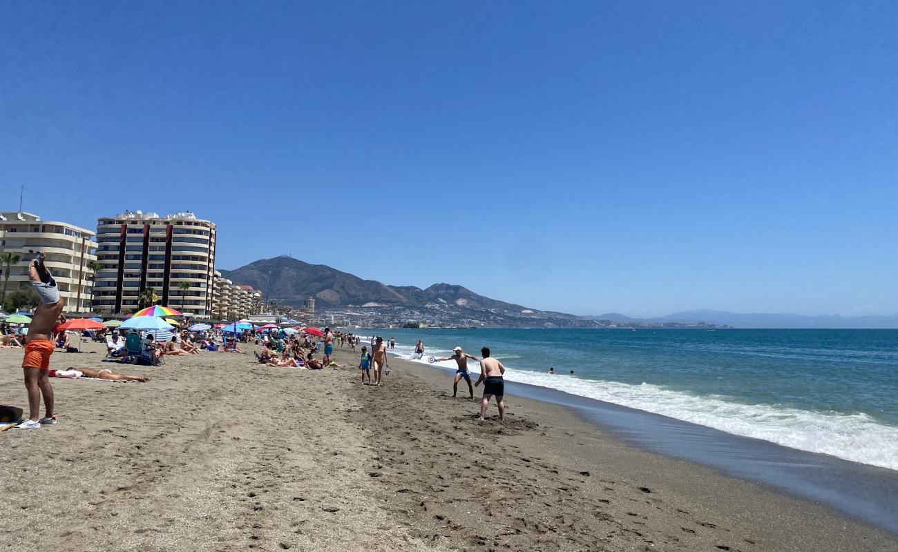 Photo of Playa de Santa Amalia with gray sand surface